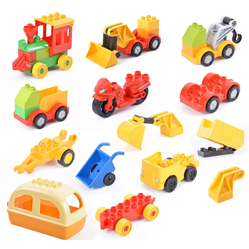 Новинка конструктор Duploed и мультяшный автомобиль грузовик шасси кирпичи город