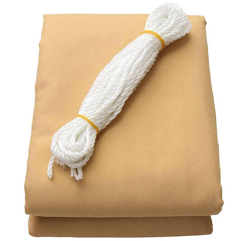 

300D 160Gsm Polyester Oxford Rectangular Awning Waterproof Shade Sail Four-Point Sail Sand Yellow 2x3 Meters