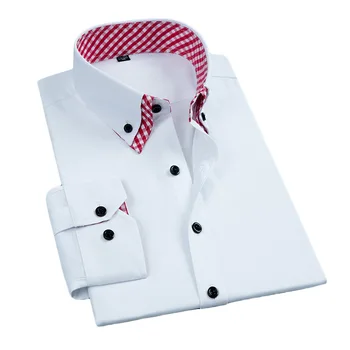 

Vogue of new 2020 m long sleeve cultivate one's morality splicing collars youth business professional double led work shirt