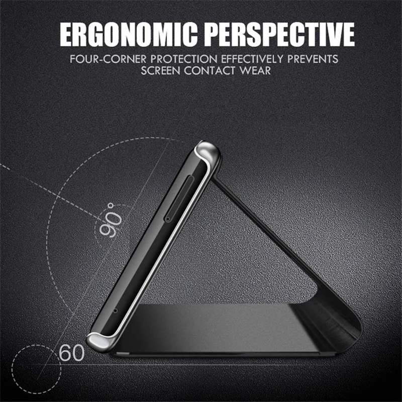 cell phone belt pouch Clear Smart View Mirror Flip Cover For Sony Xperia 5 II 10 II XZ4 XZ3 XZ5 All-inclusive Book Case For Xperia 1 II 10 Plus Coque cellphone pouch