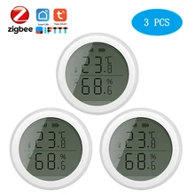 

Tuya ZigBee Temperature Humidity Sensor Indoor Hygrometer Thermometer Smart Life Remote Control Support Alexa Google Home