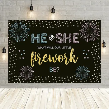 

Avezano Boy Girl Black Blue Yellow Pink Fireworks Baby Shower Child Newborn Decoration Backdrop Photo Background Custom Studio