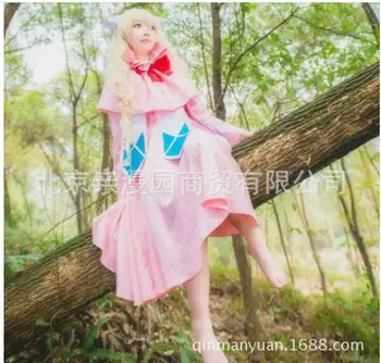

Anime Fairy Tail Cosplay Mavis Vermilion Cos Halloween Party Full set 3in1(Dresses+The pannier + ears)