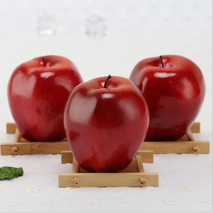 Стиль реалистичного моделирования яблоко декоративные пластиковые искусственные поддельные фрукты домашний декор для вечеринки украшения
