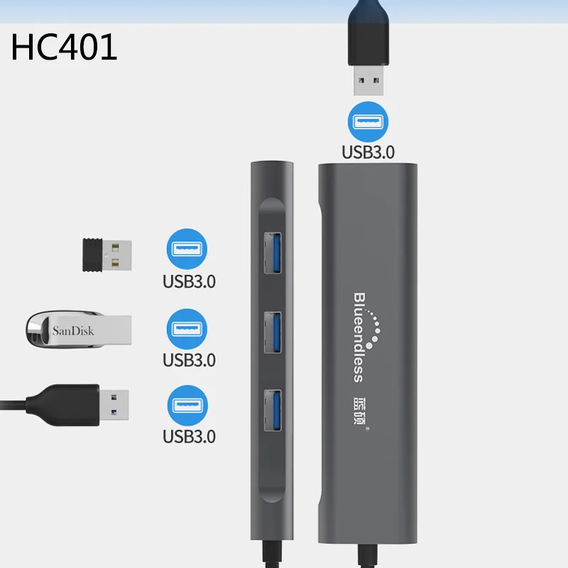 Blueendless Мульти USB 3,0 HDMI адаптер для разветвителя 3 порта USB C концентратор USB-C type C 3,1 Для MacBook Pro Аксессуары USB C концентратор - Цвет: HC401