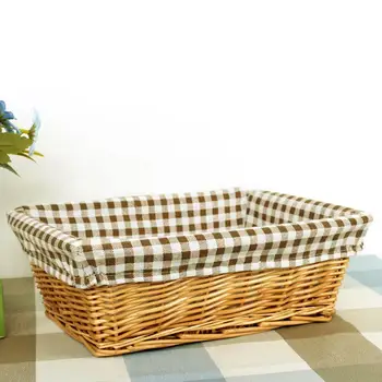 

Rattan Basket Linen Cloth Storage Box Organizer Table Cosmetics Organizer Rack Brush Remote Holder
