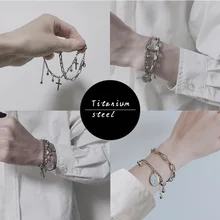 Браслет из нержавеющей стали для мужчин и женщин религиозные украшения удача Дерево жизни в сердце крест бусина-подвеска панк браслет для вечеринки