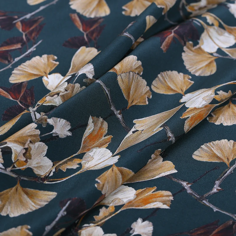 Натуральная шелковая ткань 114 см шириной 16 мм шелковистой печати настоящая ткань удобное платье