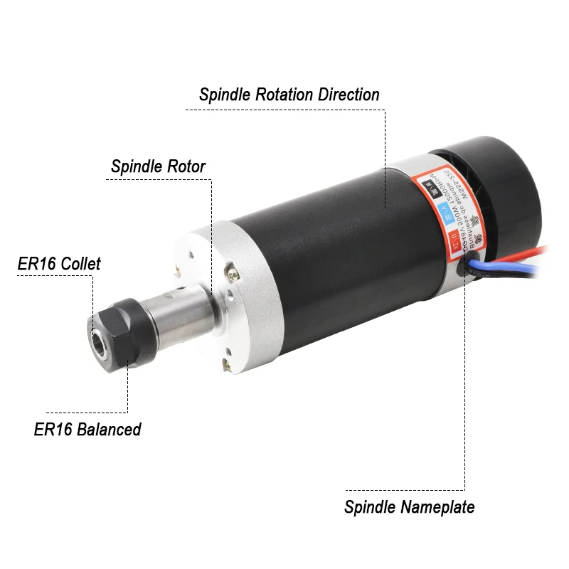 500 Вт ЧПУ мотор шпинделя 12000 об/мин DC бесщеточный шпиндель ER16 мотор для фрезерных станков Инструменты