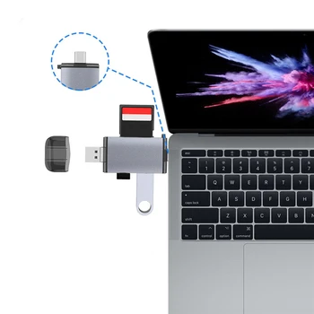 

1PC 6-in-1 Type C OTG Card Reader With USB Female Interface For PC USB 3.0 Read TF Memory Card Reader Adapter Computer Supplies