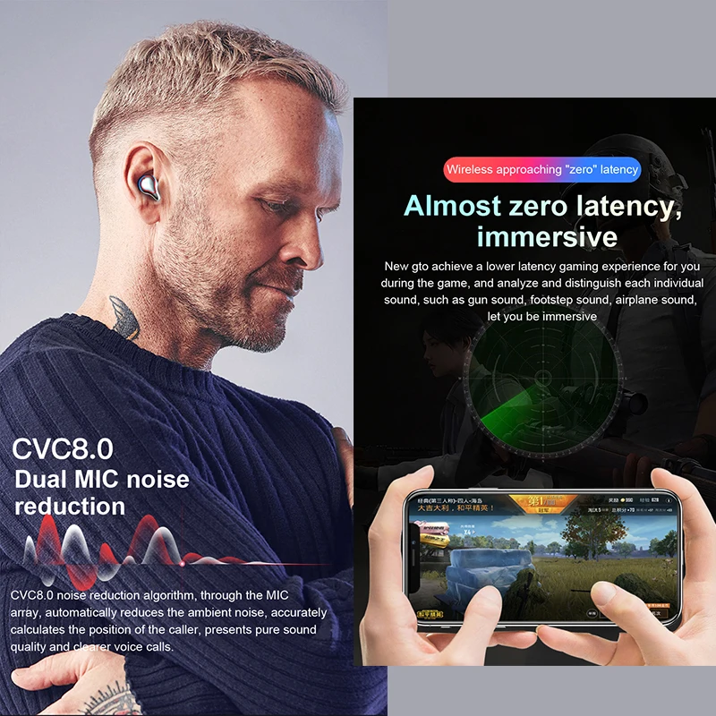 MLHJ TWS Wireless Headphones Bluetooth 5 0 Headphones Noise Canceling Earbuds Audifonos Bluetooth Inalambrico Auriculares