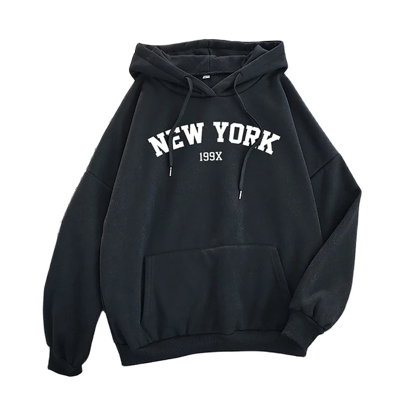 con estampado de letras de Nueva YORK para hombre y mujer, suéter con capucha, ropa de abrigo Punk, otoño|Sudaderas con capucha sudaderas| - AliExpress