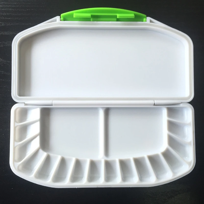 

21x10.5x2.3CM Clamshell Palette Painting Drawing Accessories Plastic Color Box Paint Art Drawing Storage