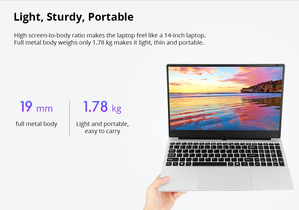 VORKE Notebook 15 4G Laptop Intel Core i7-4500U 15.6'' Screen 19201080 Windows 10 8GB DDR3 256GB SSD (8)