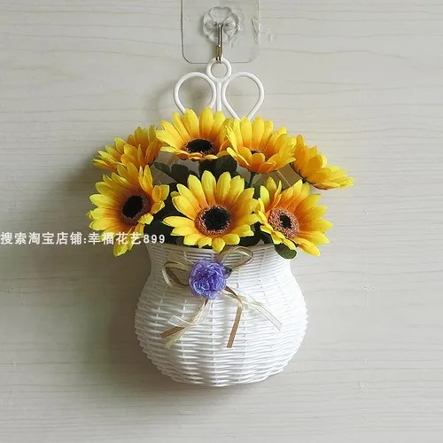 sunflower Искусственное растение моделирование настенный цветок горшок Горшечное растение садовое украшение Гостиная Спальня стены цветочный орнамент - Цвет: sunflower