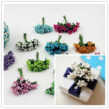 Newly Artificial Bud Stamen Berry Bacca Flower for Wedding Decoration DIY Scrap Booking Decorative Wreath Fake Flowers