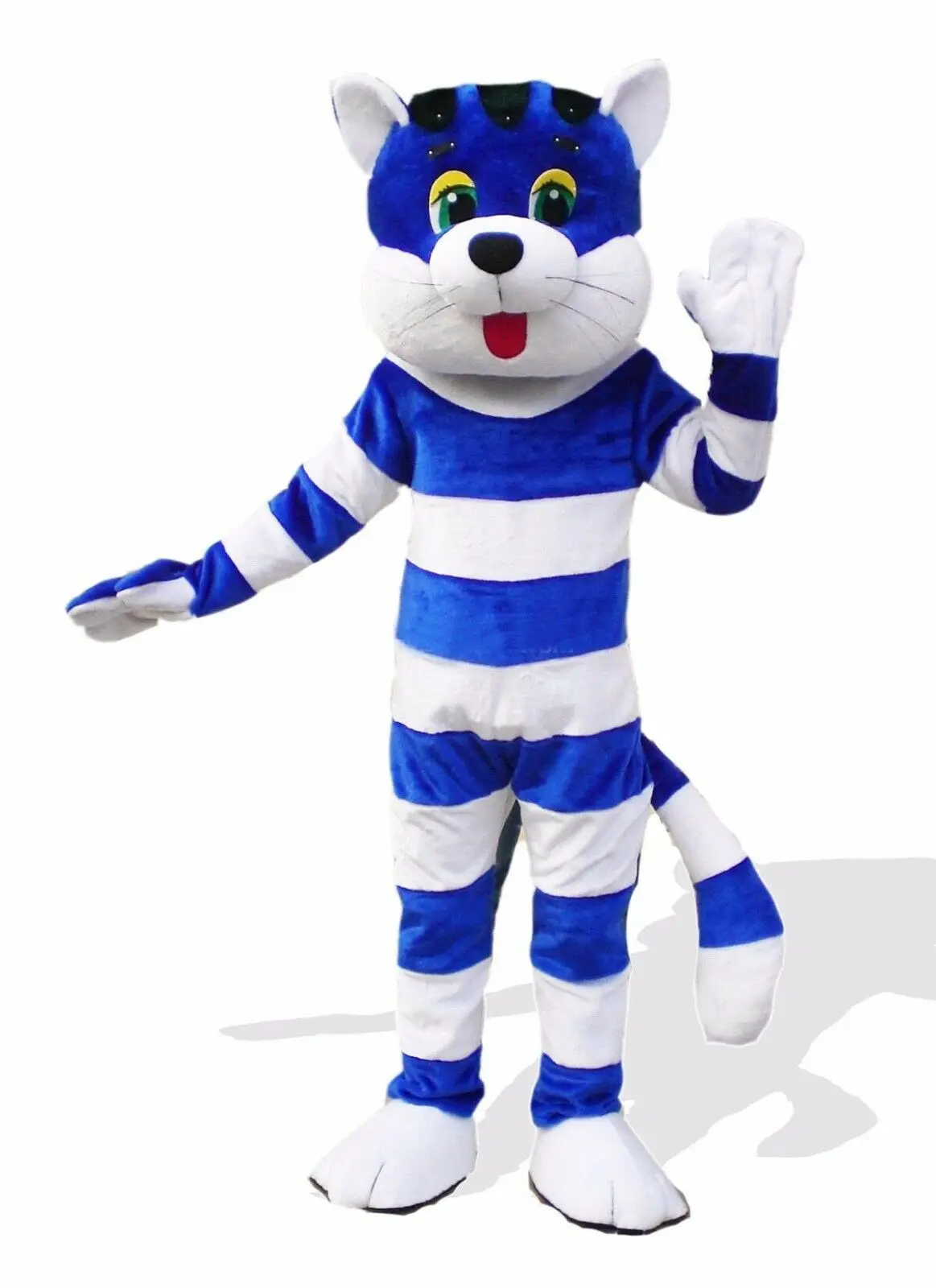 

Halloween Blue Cat Mascot Costume Suits Adult Cosplay Party Game Dress Adults