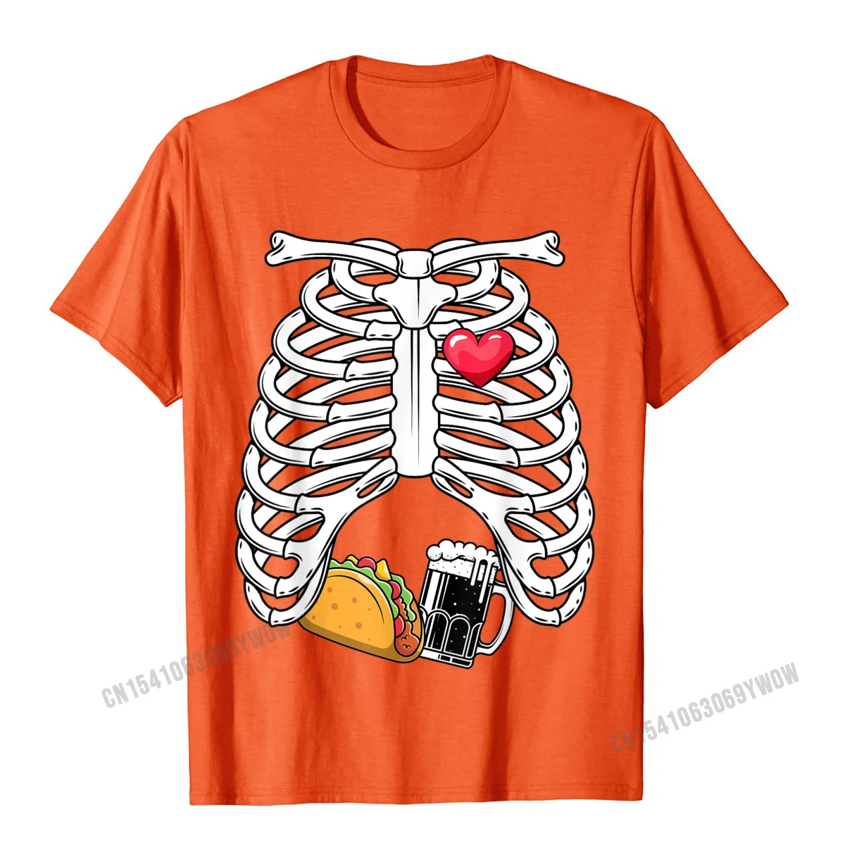 Gift NEW YEAR DAY Pure Cotton O-Neck Tops Tees Short Sleeve Group Top T-shirts Funky Family T-Shirt Top Quality Skeleton Pregnancy Tacos Beer Xray Funny Halloween Soon Dad T-Shirt__729 orange