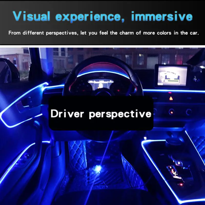 Горячий автомобиль RGB волоконно-оптические атмосферные лампы салона автомобиля окружающий светильник декоративная приборная панель двери пульт дистанционного управления или управление через приложение