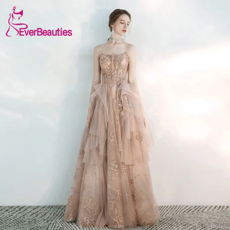 Милое платье для выпускного вечера, длинное,, Vestidos De Gala, Тюлевое платье с аппликацией из бисера, Vestidos De Fiesta Largos Elegantes De Gala - Цвет: as picture