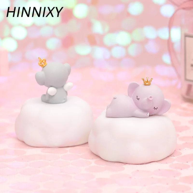 Hinnixy милый смоляной слон ночной Светильник Розовый Синий Ловец снов Корона Слон