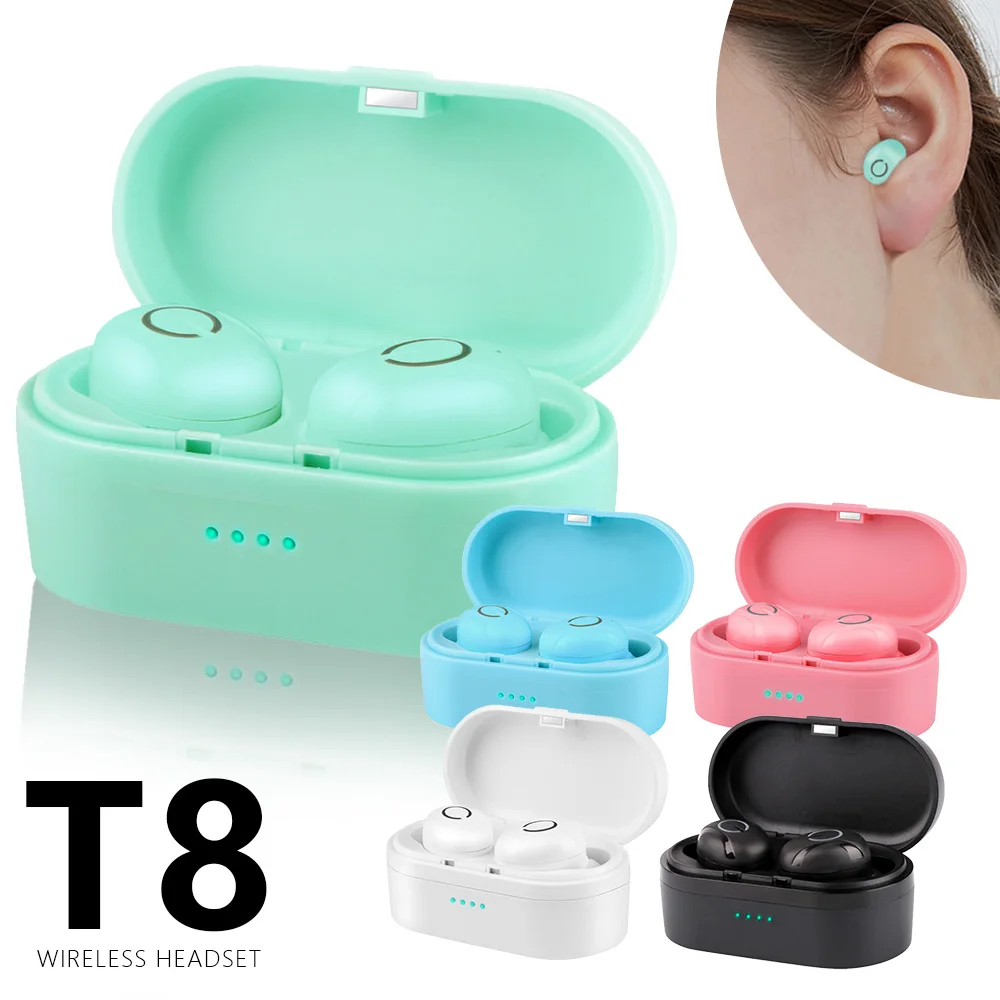 T8 беспроводные наушники TWS Sport Bluetooth V5.0 гарнитура сенсорное управление настоящие