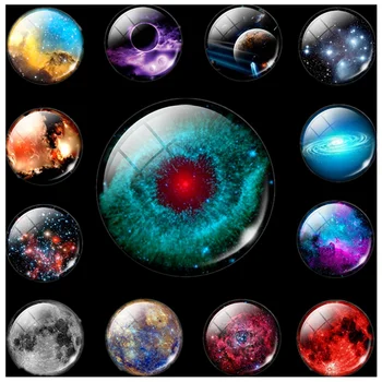 

3d Friend Magnets Eye of God Nebula Round Glass Cabochon 30 Mm Refrigerator Magnetic Stickers Cosmic Exploration Gift Home Decor