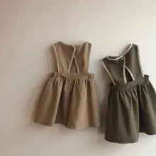 Г. Весенние детские хлопковые однотонные платья-майки в японском стиле; милая одежда принцессы для девочек; 6 шт/лот;