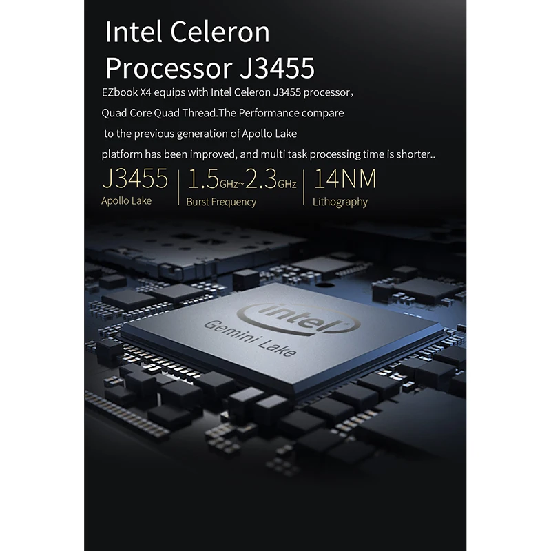 Jumper Ezbook X4 ноутбук 14 дюймов безрамный Ips ультрабук Intel Celeron J3455 6 ГБ ОЗУ 128 Гб ПЗУ ноутбук 2,4G/5G Wifi с задней панелью
