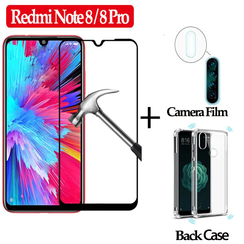 3-in-1 Xiaomi redmi note 8 Pro стекло 3 в 1 защитное стекло на xiaomi redmi note 8 про зрачное камеры объектива стекло redmi note 8 армированный защитный чехол note 8 pro glass сяоми редми ноут 8 про стекло редми нот 8 - Цвет: 3-in-1