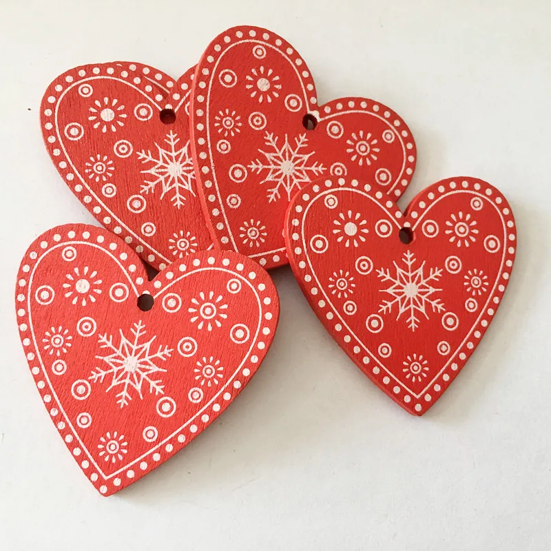 Ремесла креативные деревянные рождественские подарки интерьерные украшения аксессуары для дома DIY Аксессуары рождественские украшения - Цвет: Heart red 2