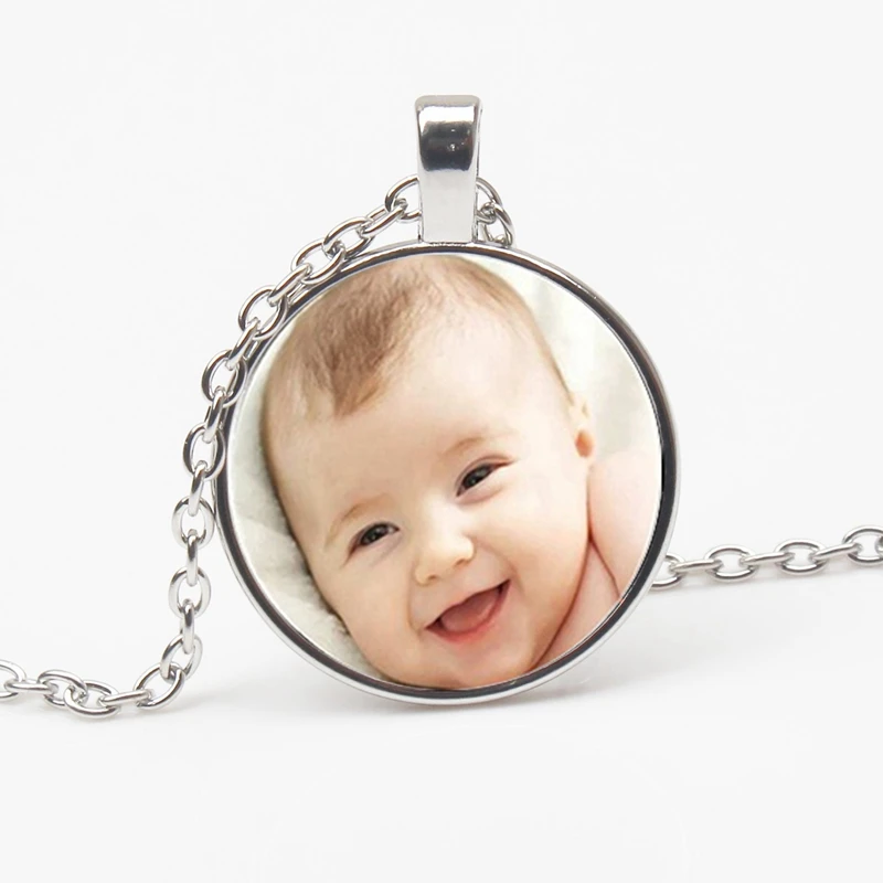 Personalizeds Custom Necklace Photo Mum Dad Baby Children Grandpa