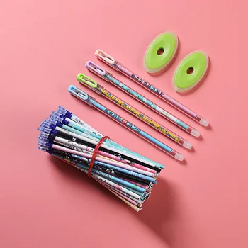 

20Pcs Cute 0.5mm Black Blue Erasable Pen Refills Kawaii Cartoon Refills For Writing Kids Gift School Office Supplies Stationery