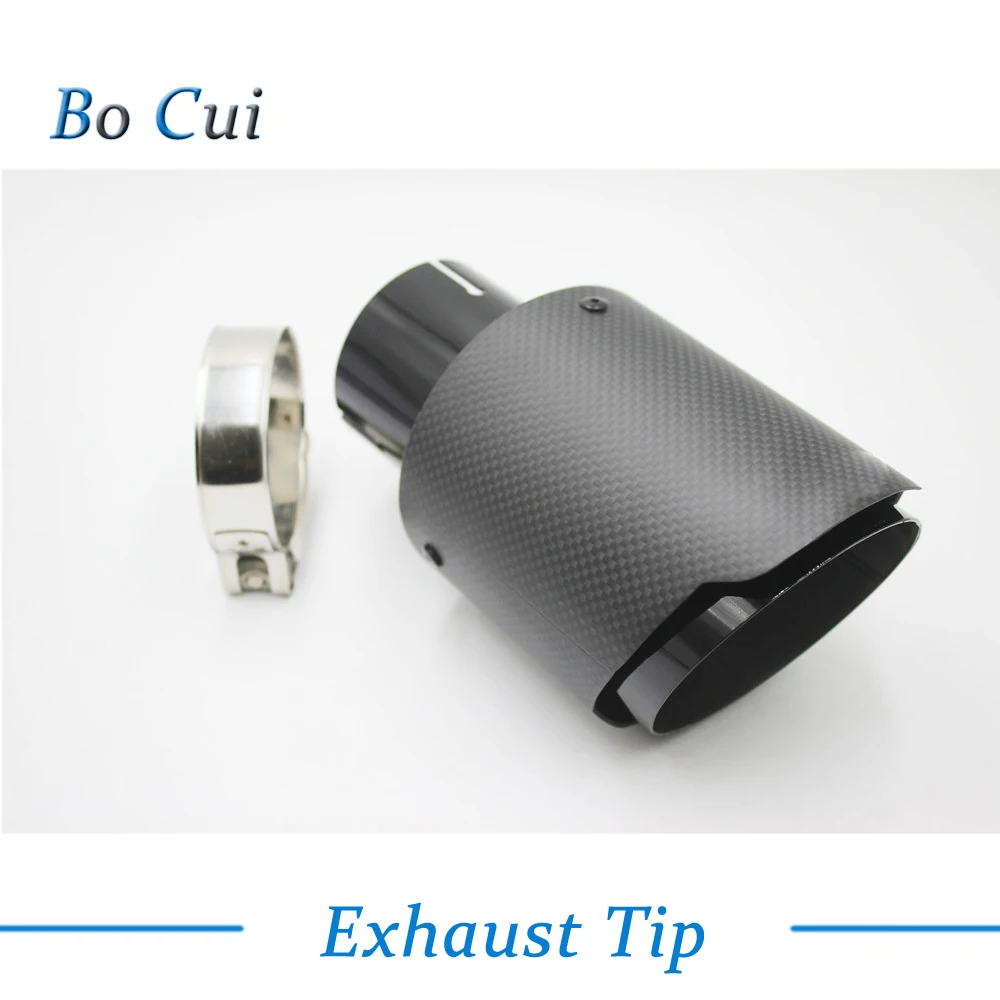 Various Sizes Carbon Fibre Exhaust Tip + Black Paint exhaust muffler