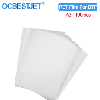 Lámina de transferencia PET A3 para impresión de película de transferencia directa para impresión de tinta DTF, impresión de película de plástico PET, 100 Uds.