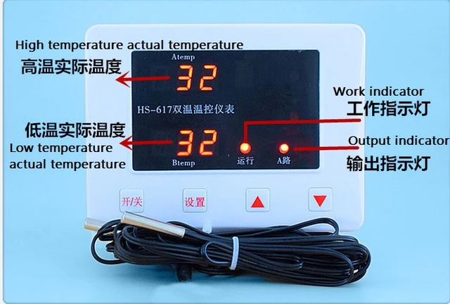 617A solar hot water return water temperature difference comparison  controller circulating pump digital display adjustable instr - AliExpress