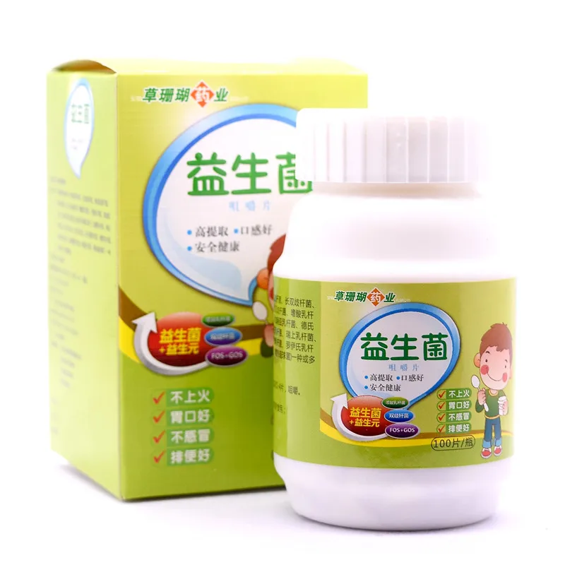 Травяной Коралл фармацевтические пробиотики жевательные таблетки 100 бутылка