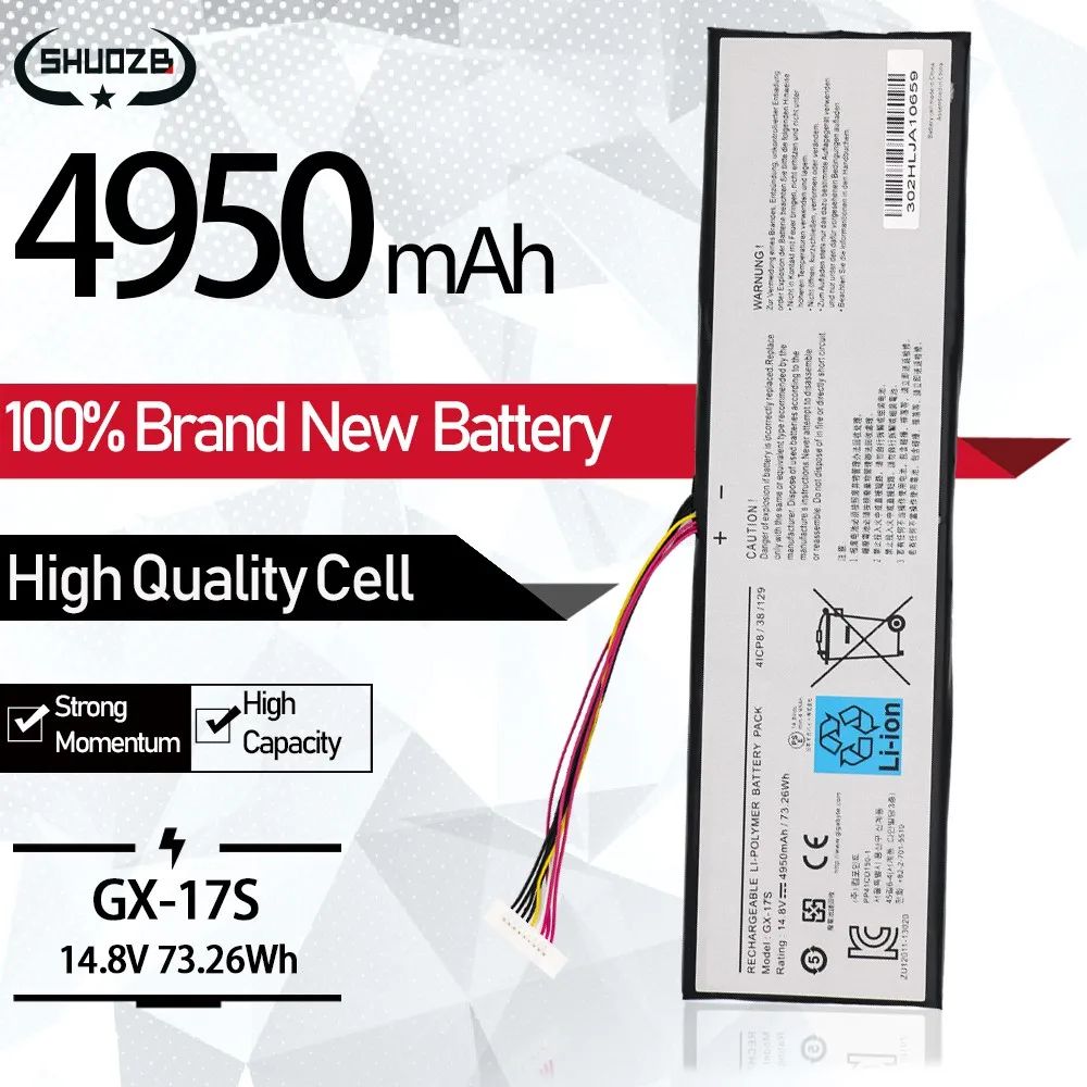 Аккумулятор для ноутбука Gigabyte Aorus X3 Plus V3 V5 X5 X5S X7 V2 V4 V6 73.26Wh 4950 мАч 14 8 в|Аккумуляторы