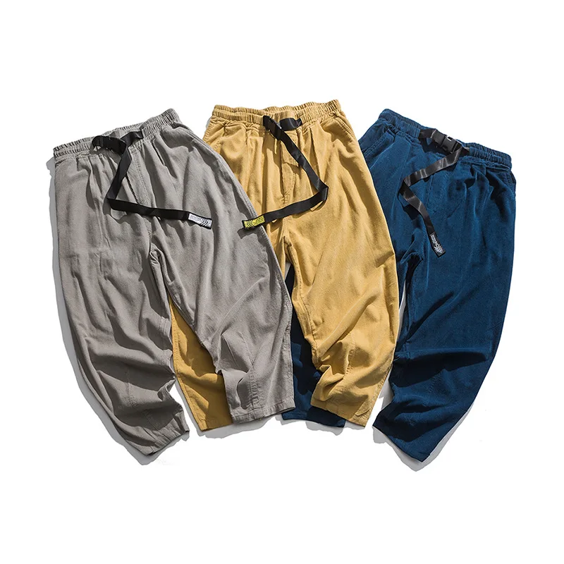 

Northern Boundary Men'S Wear 2020 Spring New Style Decorative Ribbon Simple Versatile Casual Pants Men's Loose-Fit Pants MEN'S T