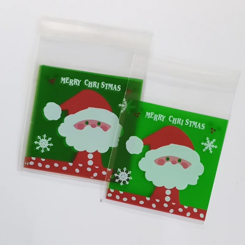 25 Pcs Christmas old man Transparent Bag Cookie Self Adhesive Bags Thank You Candy Box Creative Wedding | Дом и сад