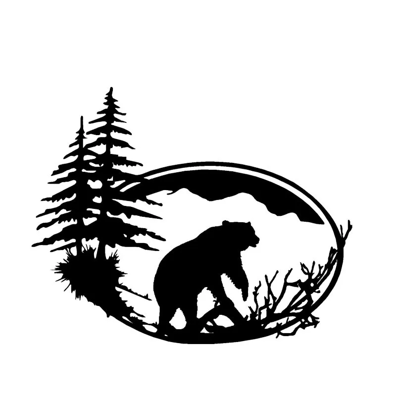 

Personality Brown Bear In The Woods Silhouette Car Stickers Motorcycle Decals Waterproof Sunscreen PVC 13cm X 10cm