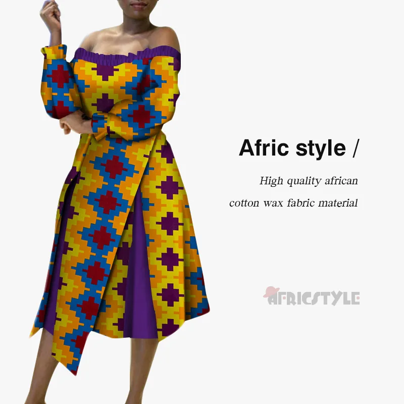 

Women Dashiki Dresses African Prints Dresses Traditional African Dress Clothing Strapless style model WY5329
