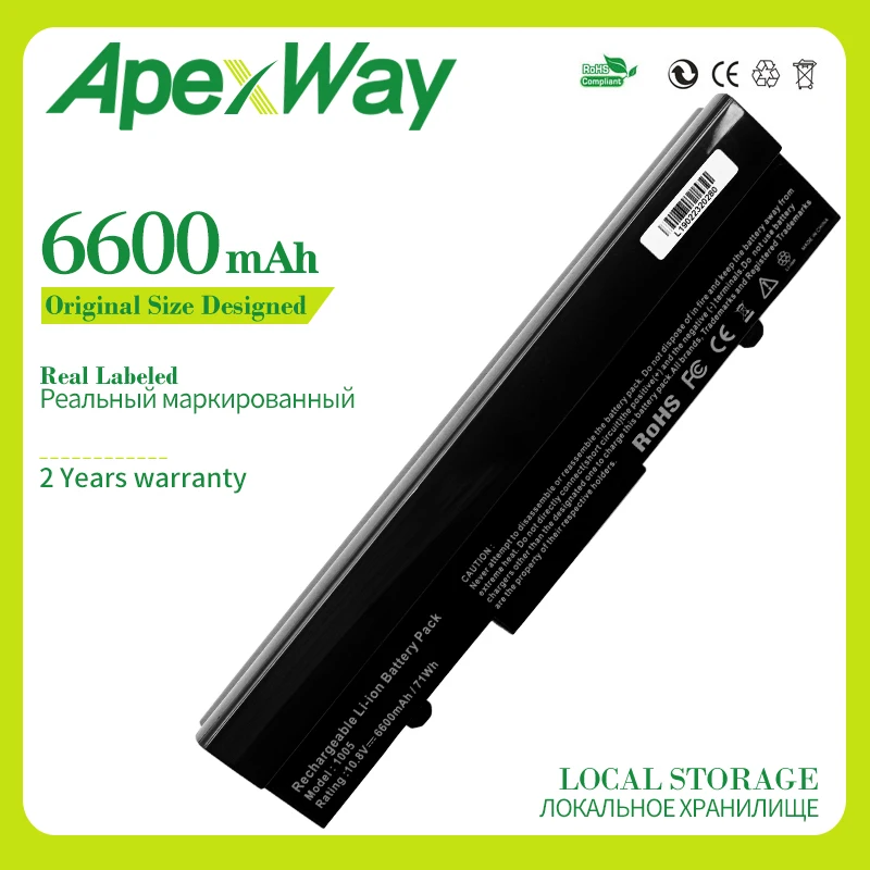 Apexway 9 Cells Laptop battery for Asus Eee PC EEEPC 1001HA 1005 1005HA AL31-1005 AL32-1005 ML32-1005 PL32-1005 90-OA001B9000 | Компьютеры