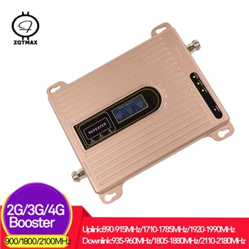 

ZQTMAX 75dB 2G 3G 4G Mobile Phone Signal Booster GSM repeater WCDMA DCS Lte cellular amplifier 900 1800 2100 tri band repeater