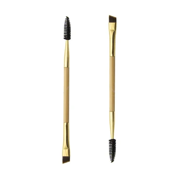 

Makeup Tools Bamboo Handle Double Eyebrow Brush Eyebrow Comb and Makeup Brush