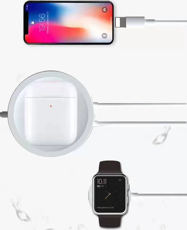 3 в 1 магнитное Беспроводное зарядное устройство для Airpods Apple Watch Series 1 2 3 4 кабель для быстрой зарядки для iPhone 6S 7 8 Plus X XS MAX iPad