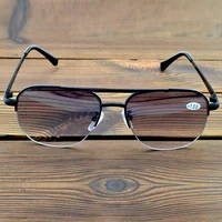 Oversized Gradient Gray Lens Anti-sunlight Indoor N Outdoor See Near N Far Progressive Multi-focus Reading Sunglasses +0.75 To+4 1