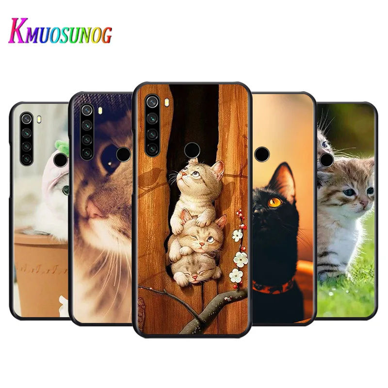 Яркий черный чехол милый кот котенок для Xiaomi Redmi Note 9 9S Max 8T 8 7 6 5 Pro 5A 4X 4 Мягкий