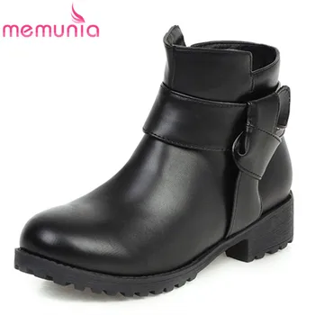 

MEMUNIA 2020 new arrival women ankle boots zip bowknot autumn winter boots round toe comfortable low heels casual shoes woman