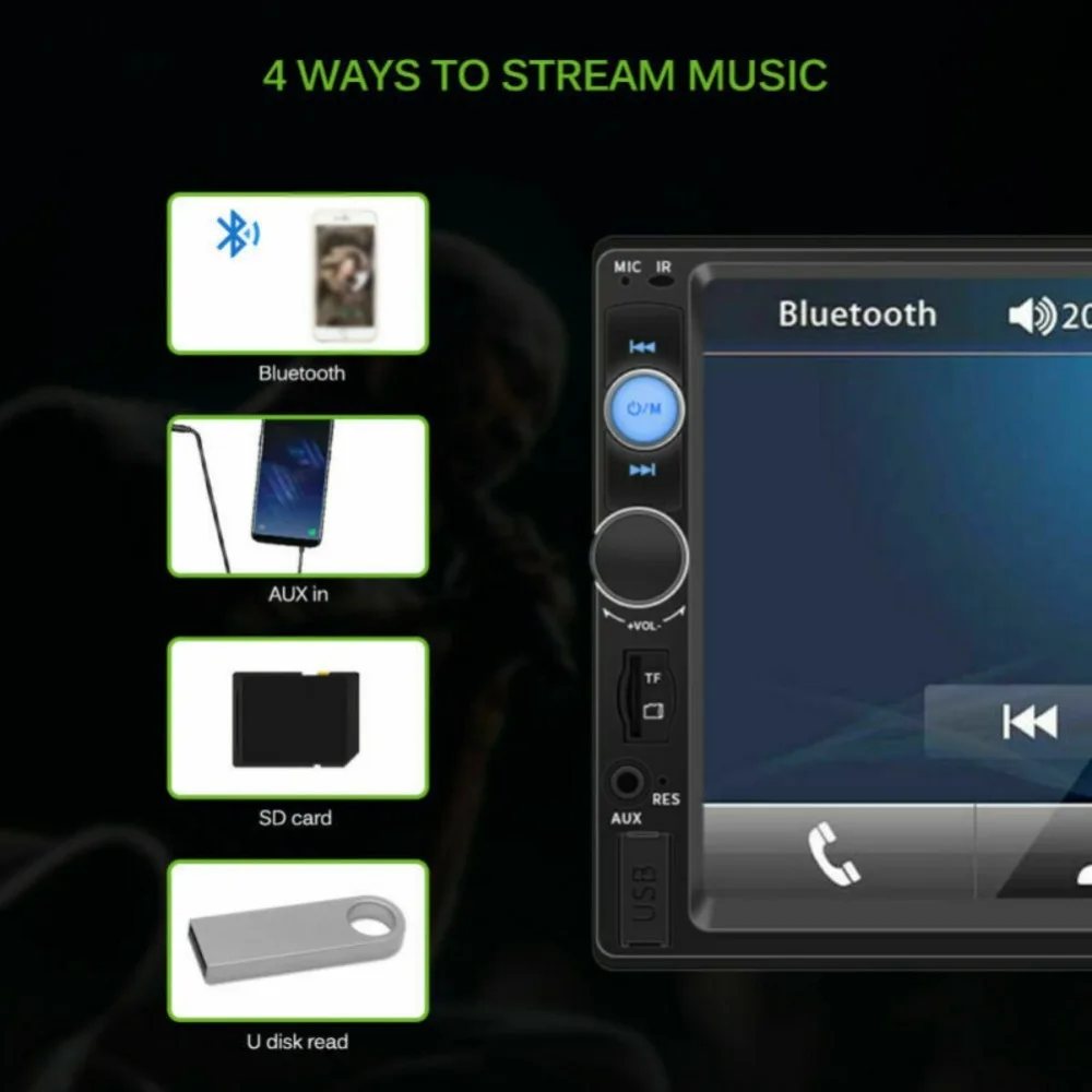 7 ''2-DIN HD Сенсорный экран Bluetooth автомобильный стерео радио MP5 плеер FM/USB/AUX